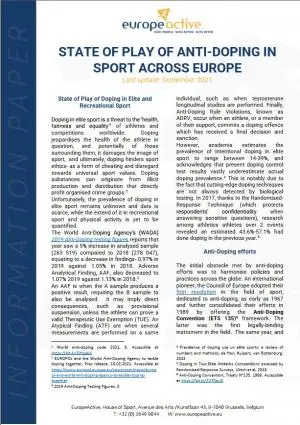 EuropeActive Paper - State of Play of Anti-Doping in Sport across Europe