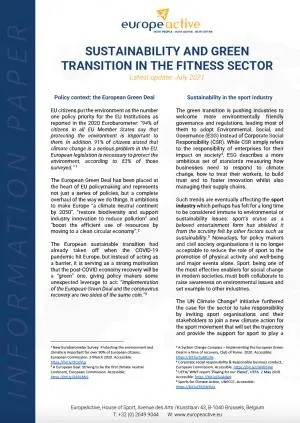 EuropeActive Paper - Sustainability and Green Transition in the Fitness Sector